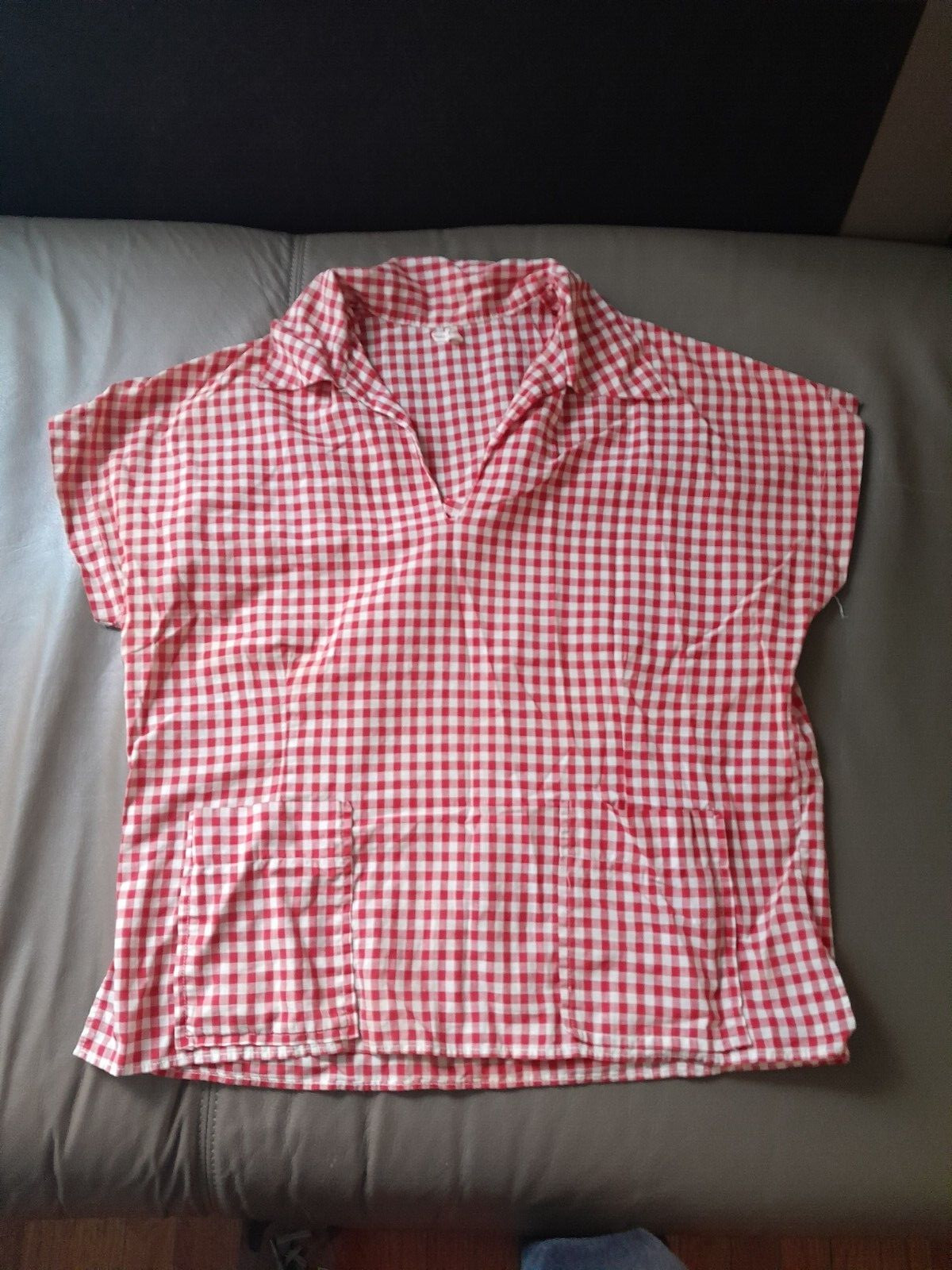 1950S LADIES BLOUSE TOP ROCKABILLY WESTERN CHECKS ROCK N ROLL LARGE XL