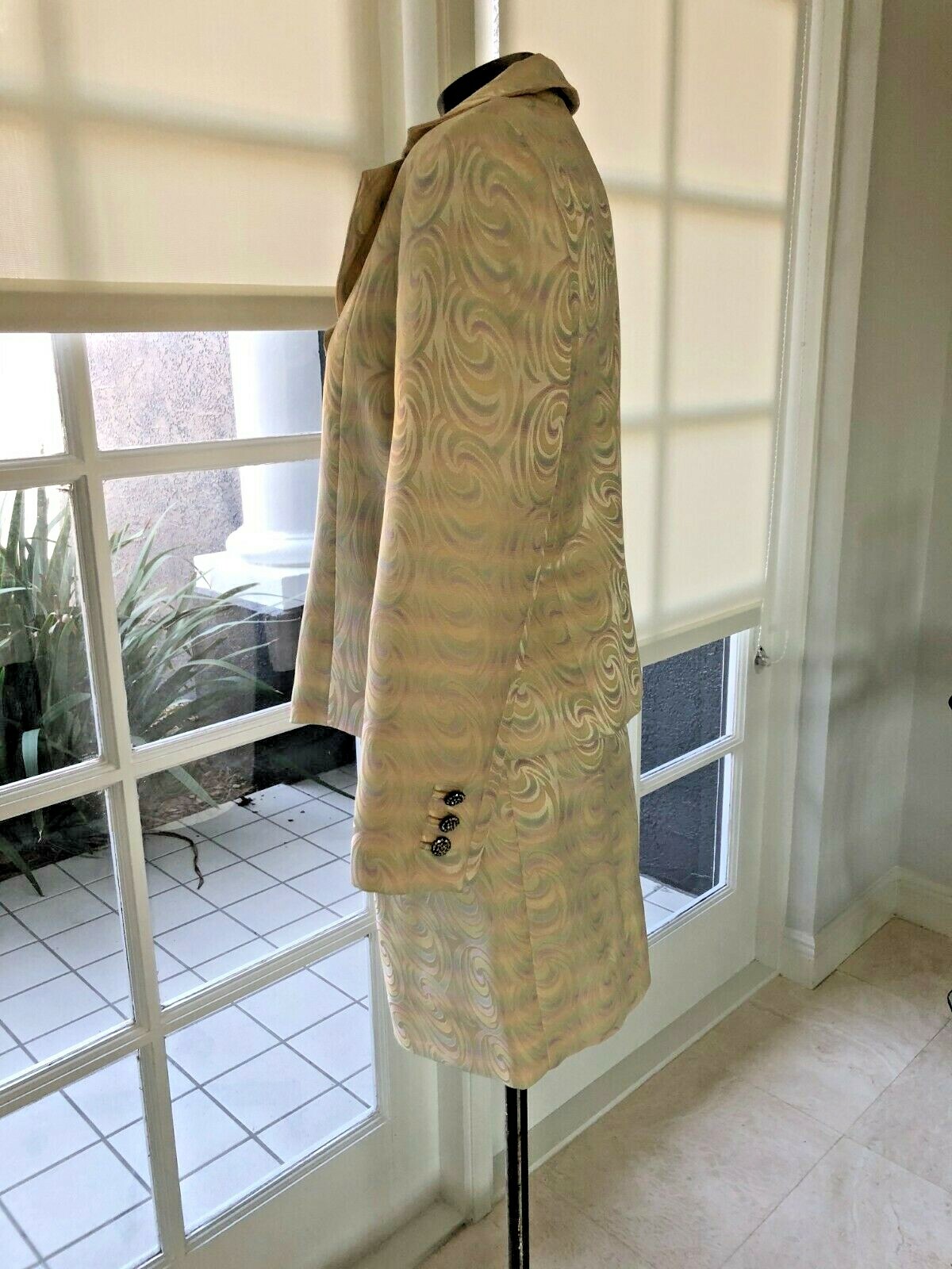 George Simonton vintage Suit Jacket Skirt Rhinestone size 8 Lined PERFECT