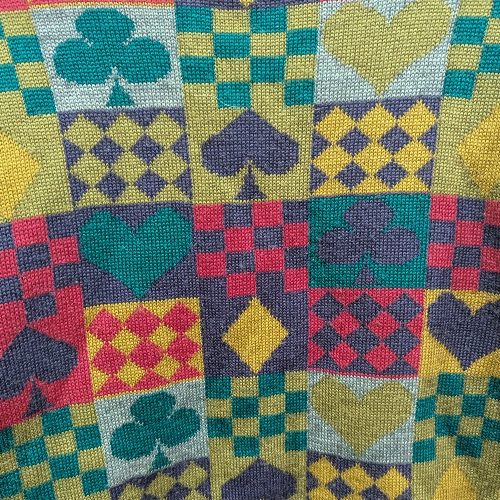 Vintage Cosmo Original Fashion Playing Card Suit Sweater