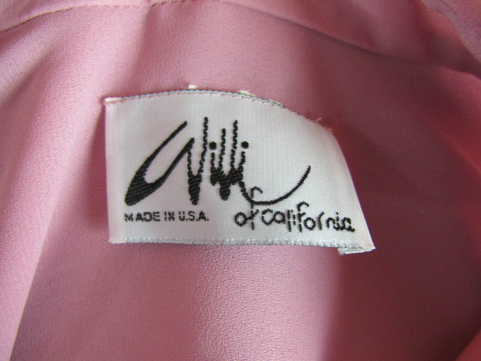 Willi of California Rockabilly Dress Size 8 Pink See Thru w Belt EUC 80s Vintage
