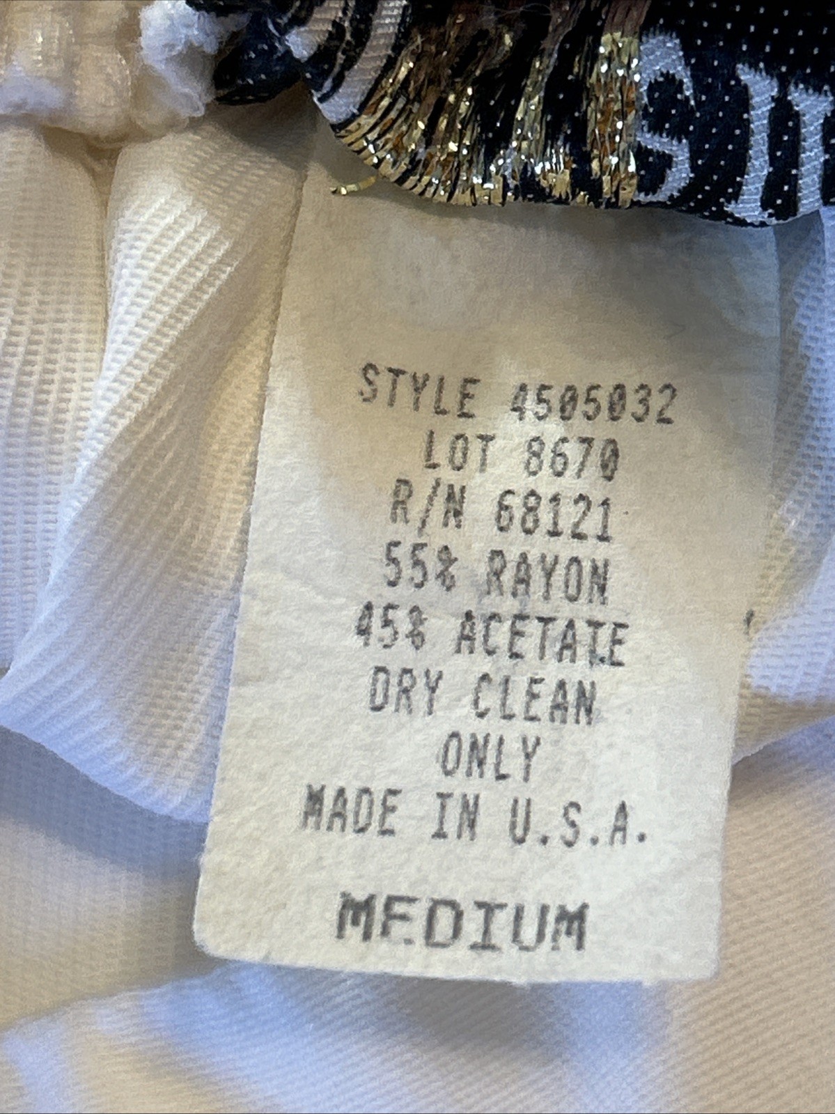 Vintage Maren Pants Slacks White Nautical Gold Trim Women’s Med 80s 90s Glam