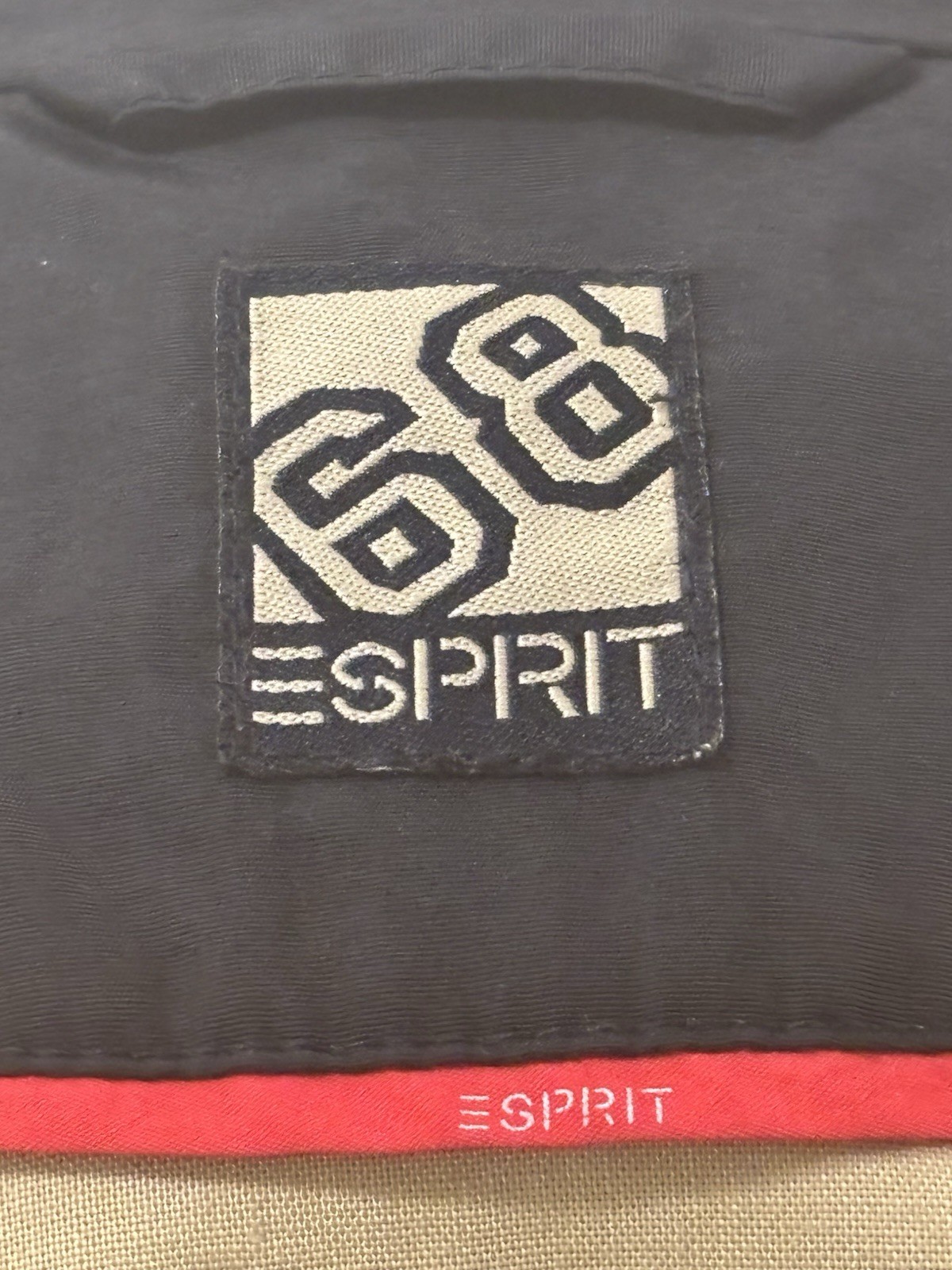 Vintage Esprit 68 Black Nylon Coat Jacket Button Front USA Made 80s/90s