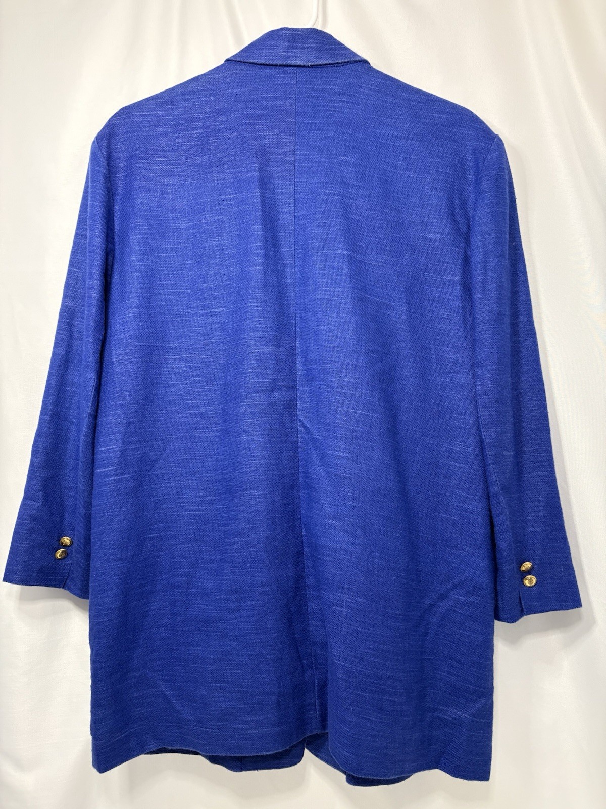 Vintage SK & Co. Royal Blue Women’s Blazer Gold Buttons Pockets Shoulder Pads