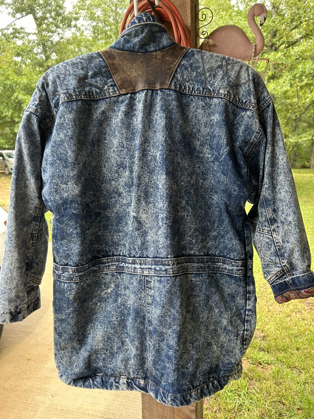 Vtg Y2K Farm Work Lined Warm Denim Farm Jacket Coat Size LG Women’s EUC
