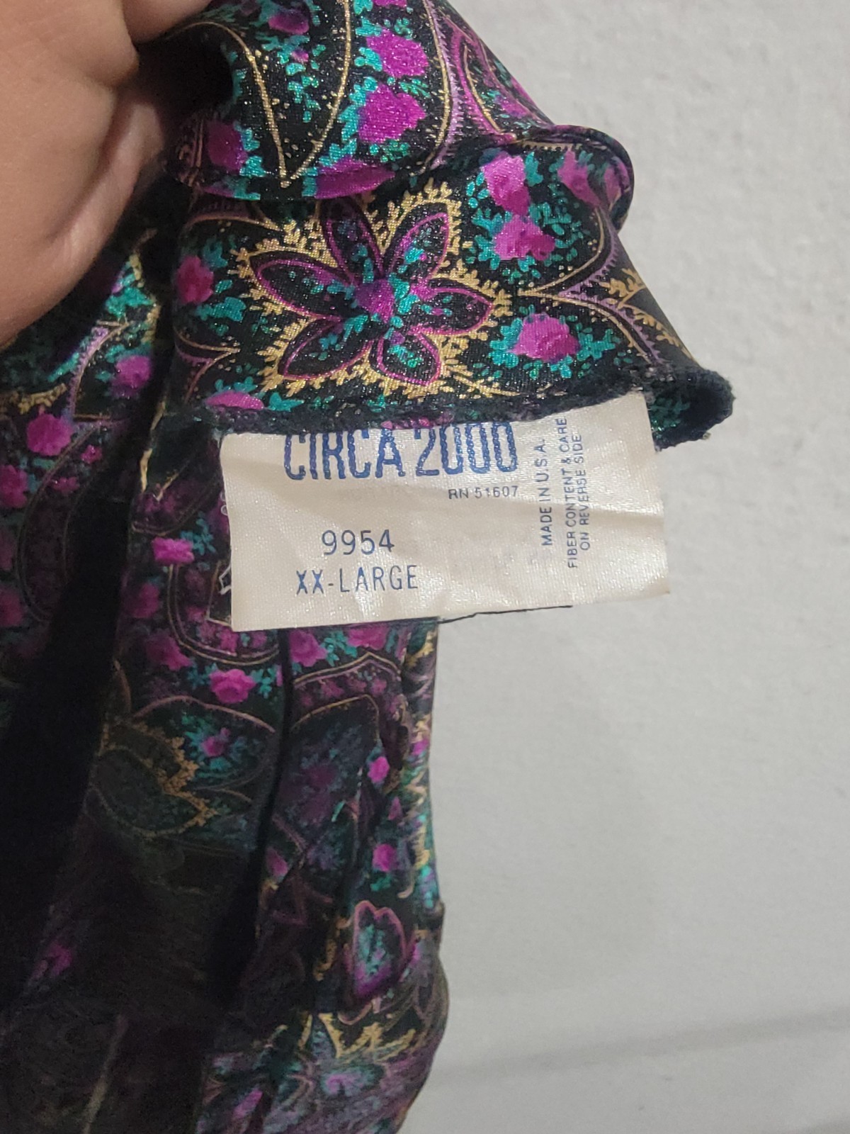 Vintage Circa 2000 Paisley Robe Camisole Set 2XL Made in USA Satin Lingerie 2pc