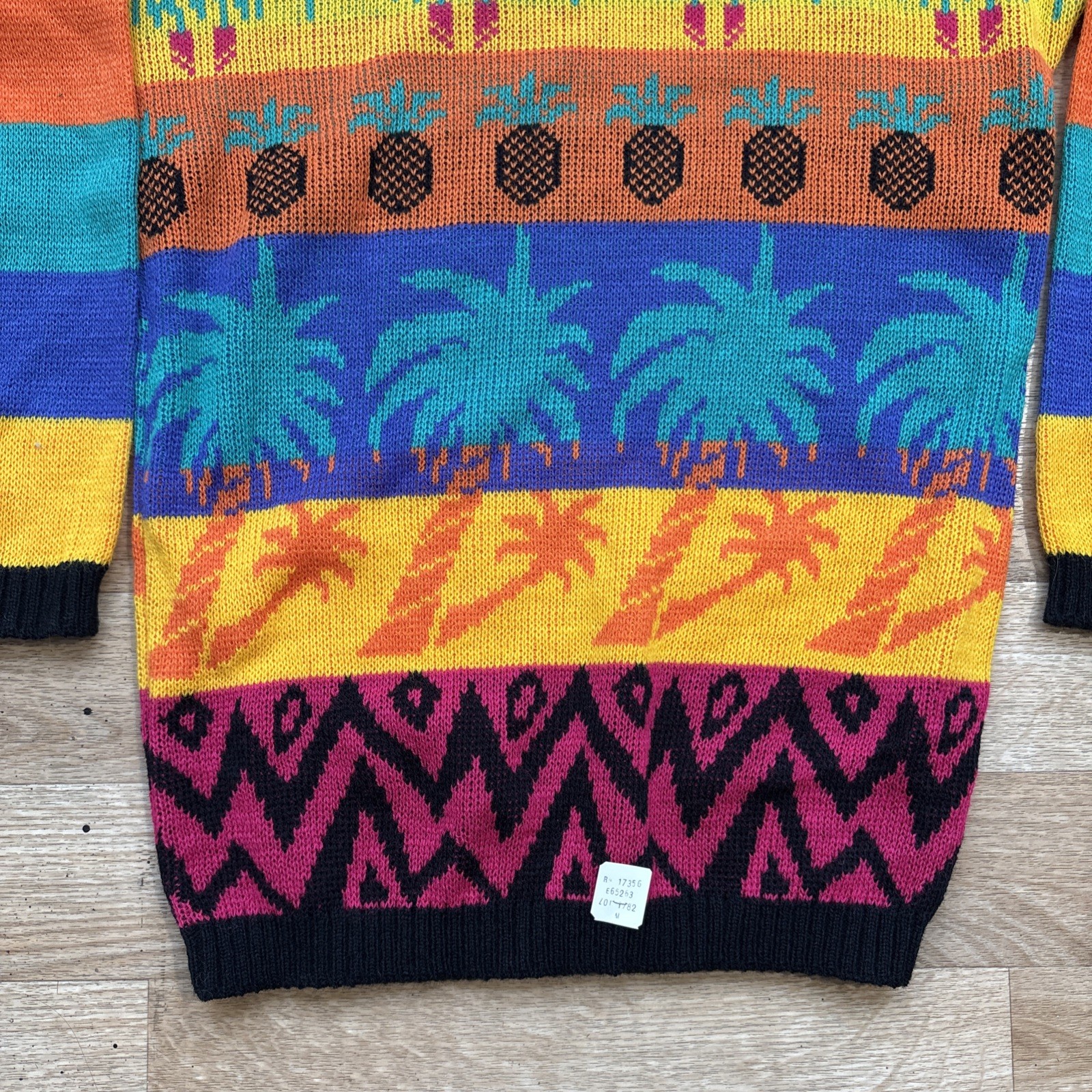 Deadstock Vintage Jet Set Sweaters Neon Knit Pullover Women’s M 80s 90s USA