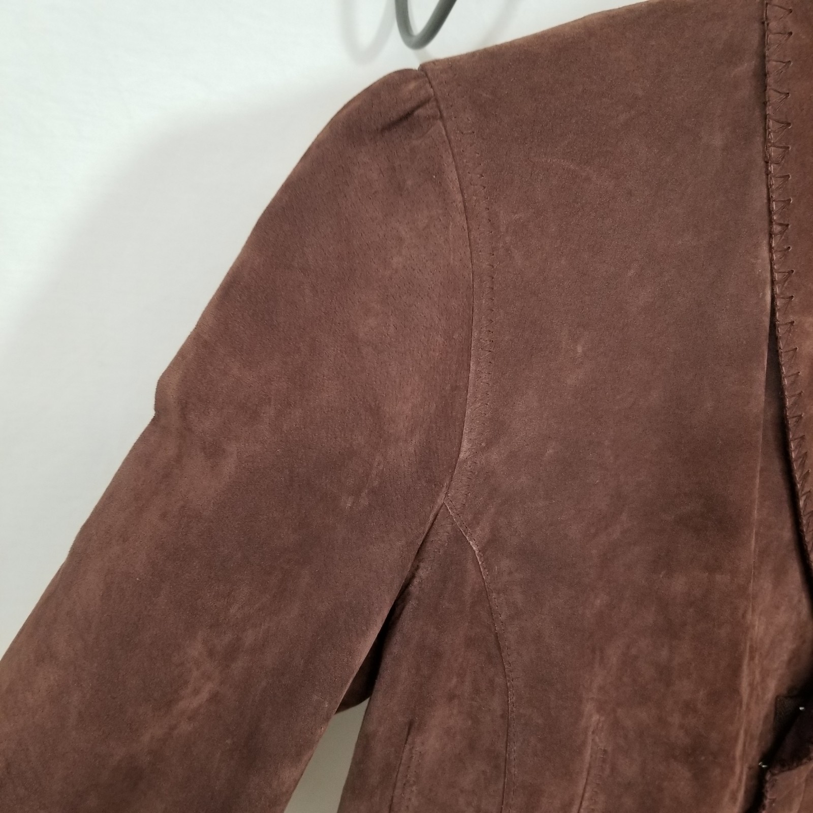 VTG Newport News Chestnut Brown Genuine Suede Womens Sz 16 Stylish Blazer