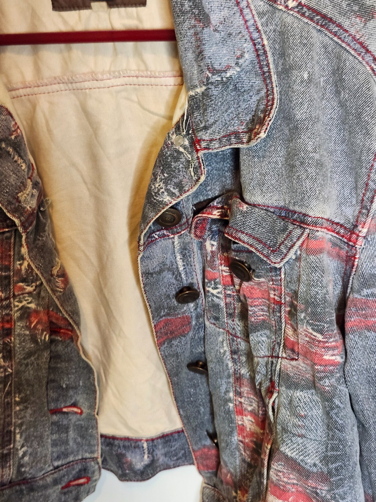 Crest Jeans Women’s Blue Jean Denim Jacket Multicolored The Collection (U409)