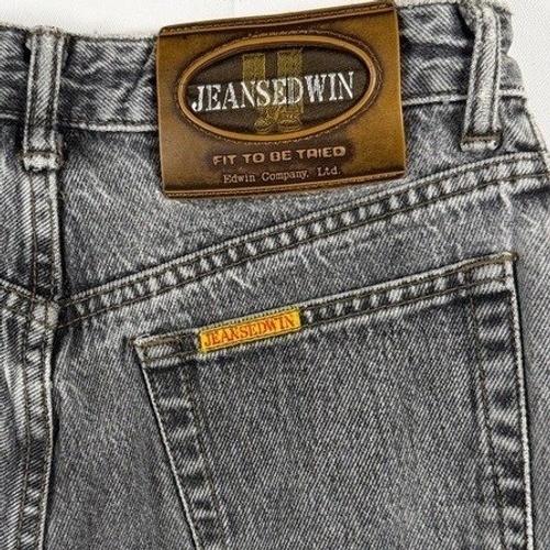 Vintage Edwin Jeans Gray Acid Wash High Rise Tapered Mom Jeans Made in Japan 26