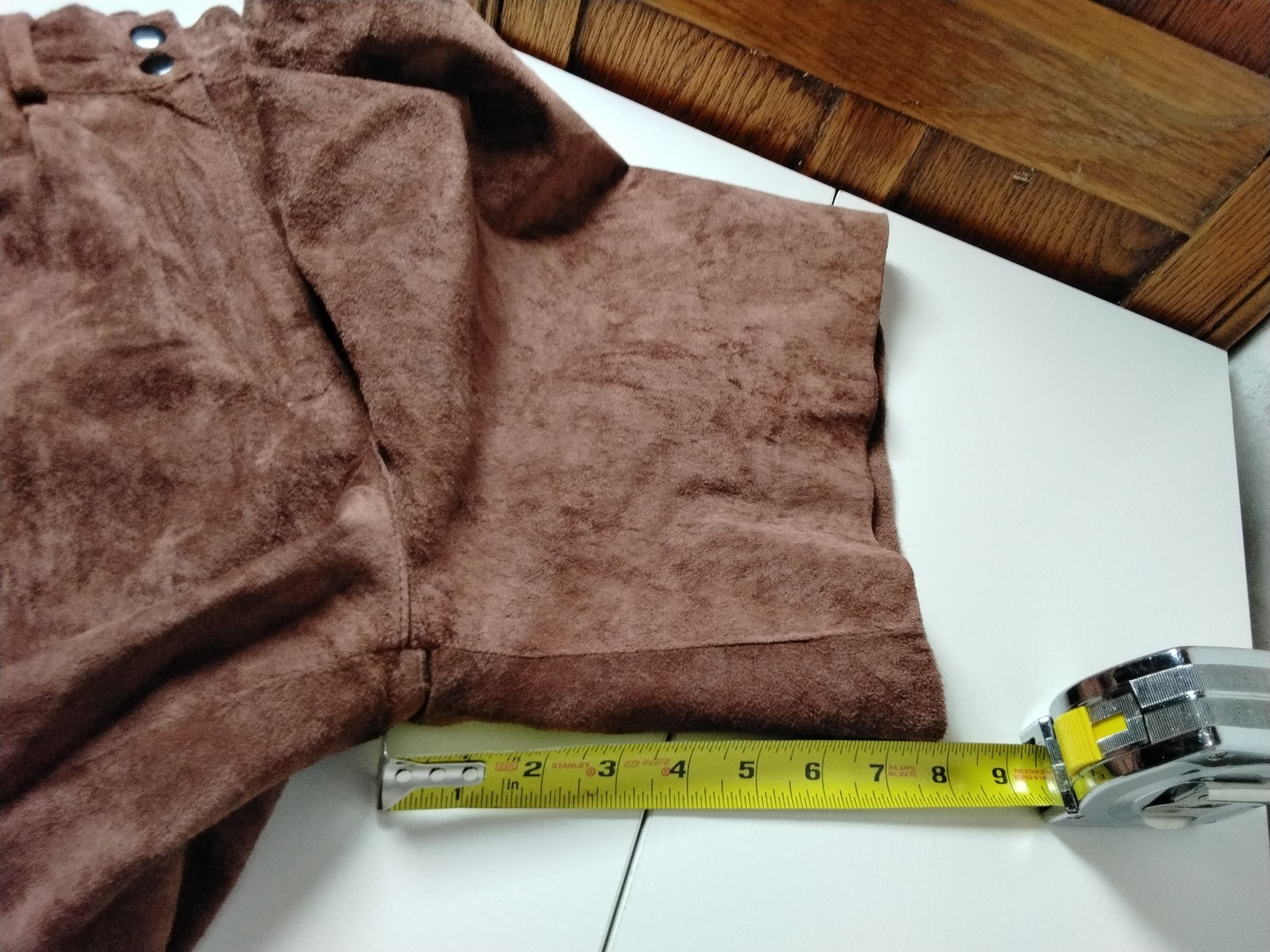 David Hollis Vintage Y2K Brown Suede Leather High Waisted Pleated Shorts SZ 6