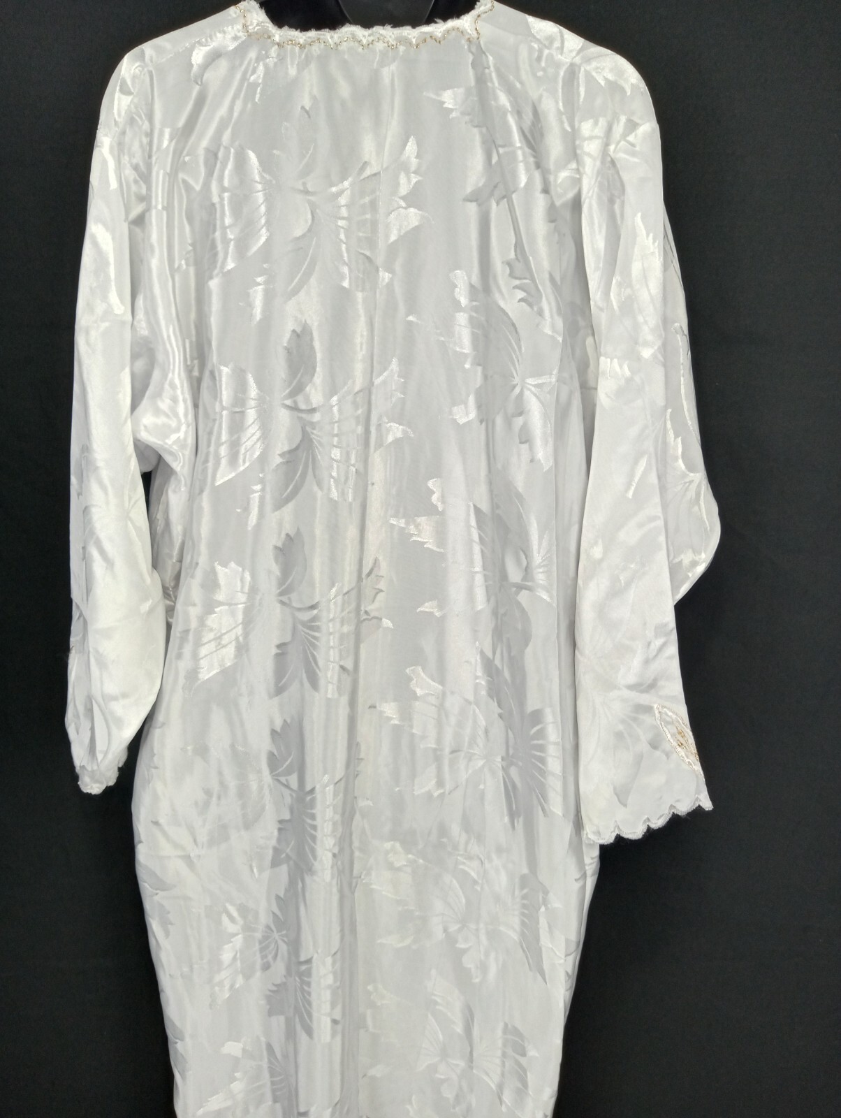 Y2K white satin women’s gold Beaded Sequined long evening soiree dress