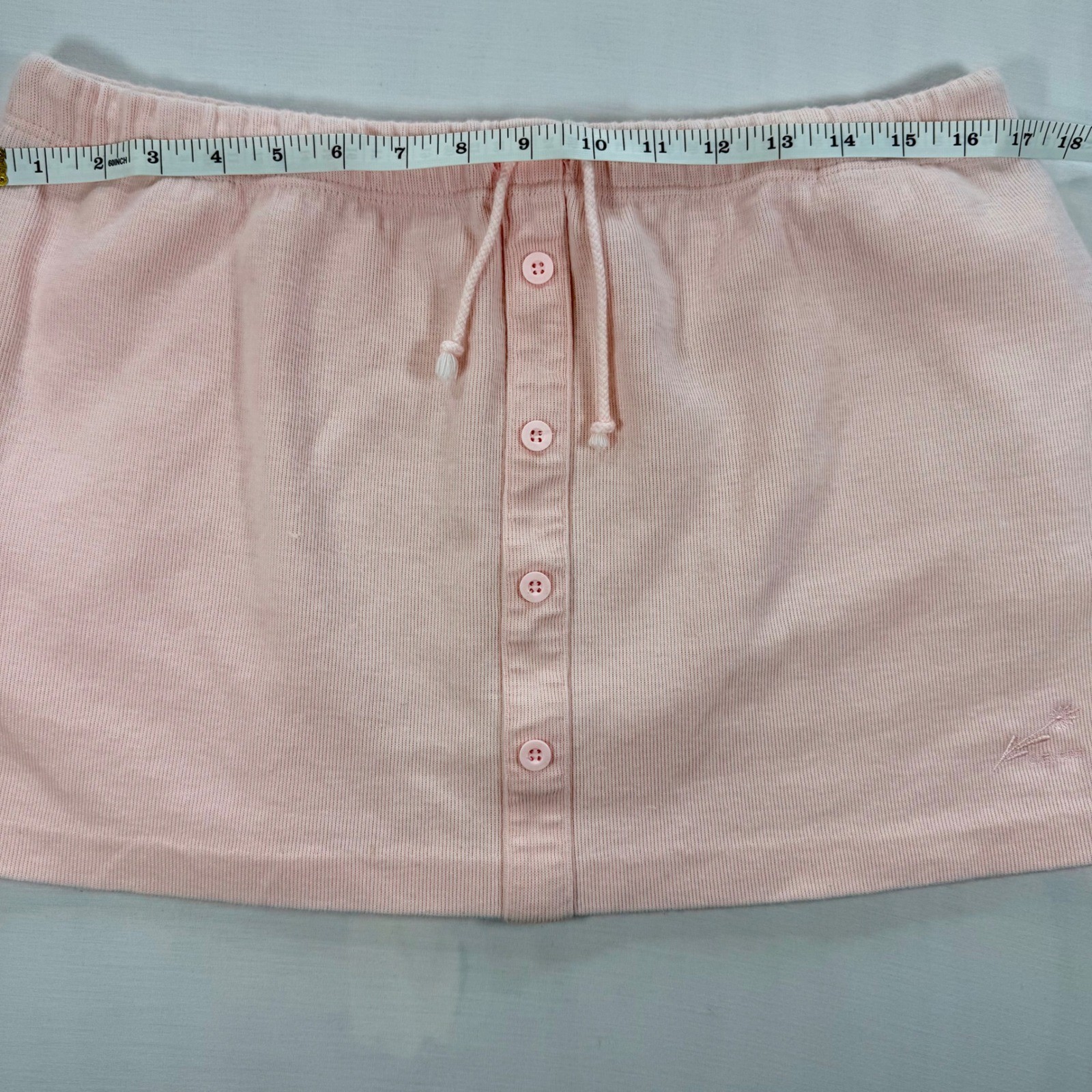 Vintage 70s Chris Evert Pink Tennis Skirt Preppy Cotton Blend Ribbed Mini L
