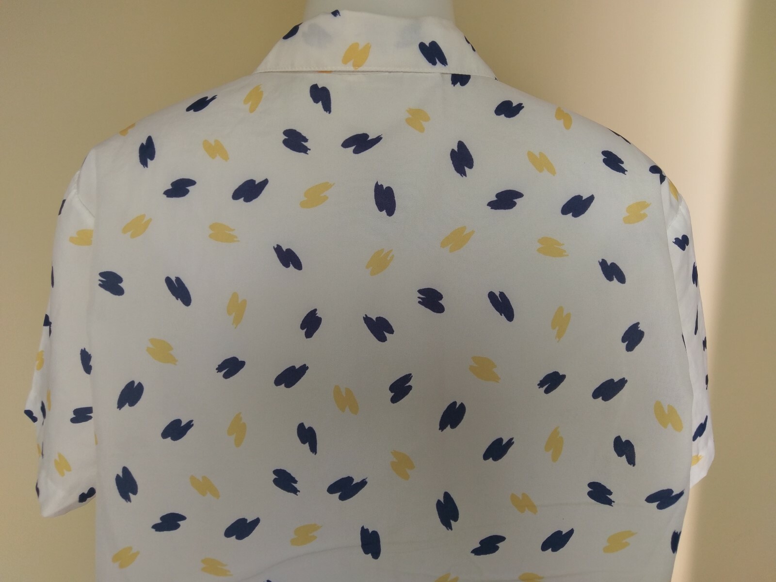 Vintage 80s Cape Cod Match Mates Shirt Navy Blue Yellow Short Sleeve Button Down