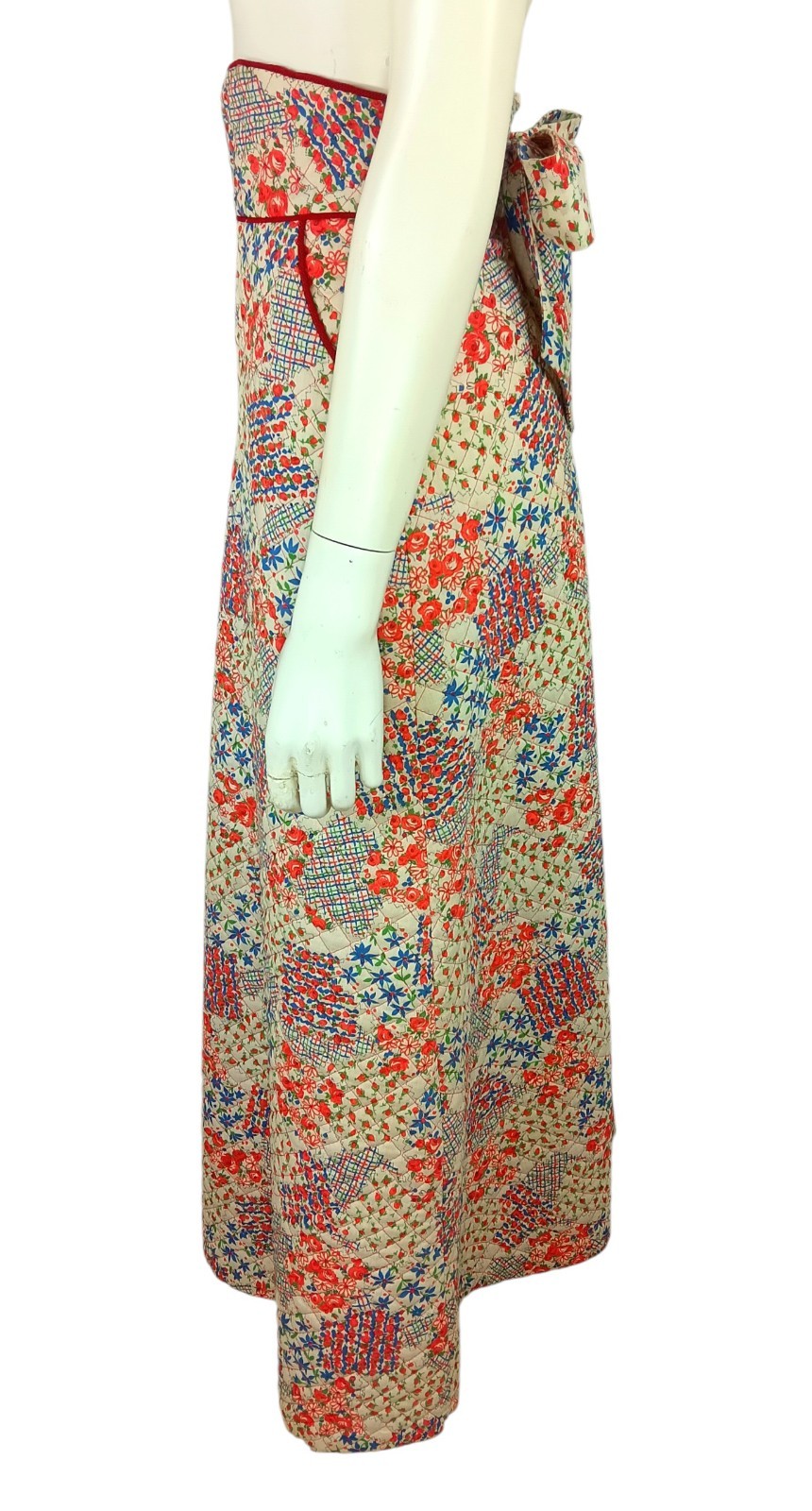 Vintage Mr Topper Of California 70’s Sz 3 Quilted Ditsy Floral A-line Maxi Skirt