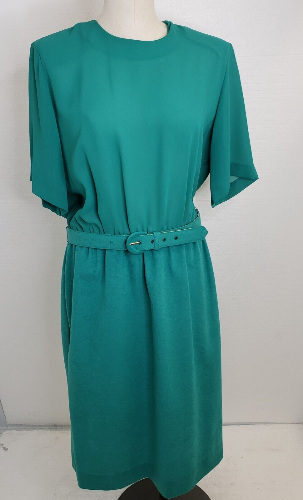 Vintage Willi 2 Pc Jacket/Dress Set With Belt Green Size 14