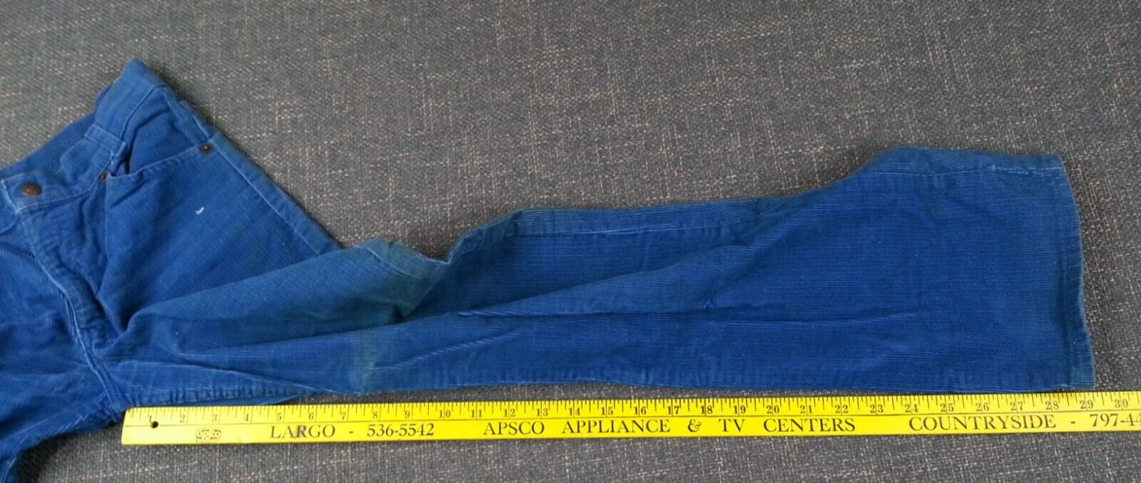 Vtg 1970s Levi Strauss Size 12 Regular Pants Waist 25 Length 30 Corduroy Blue