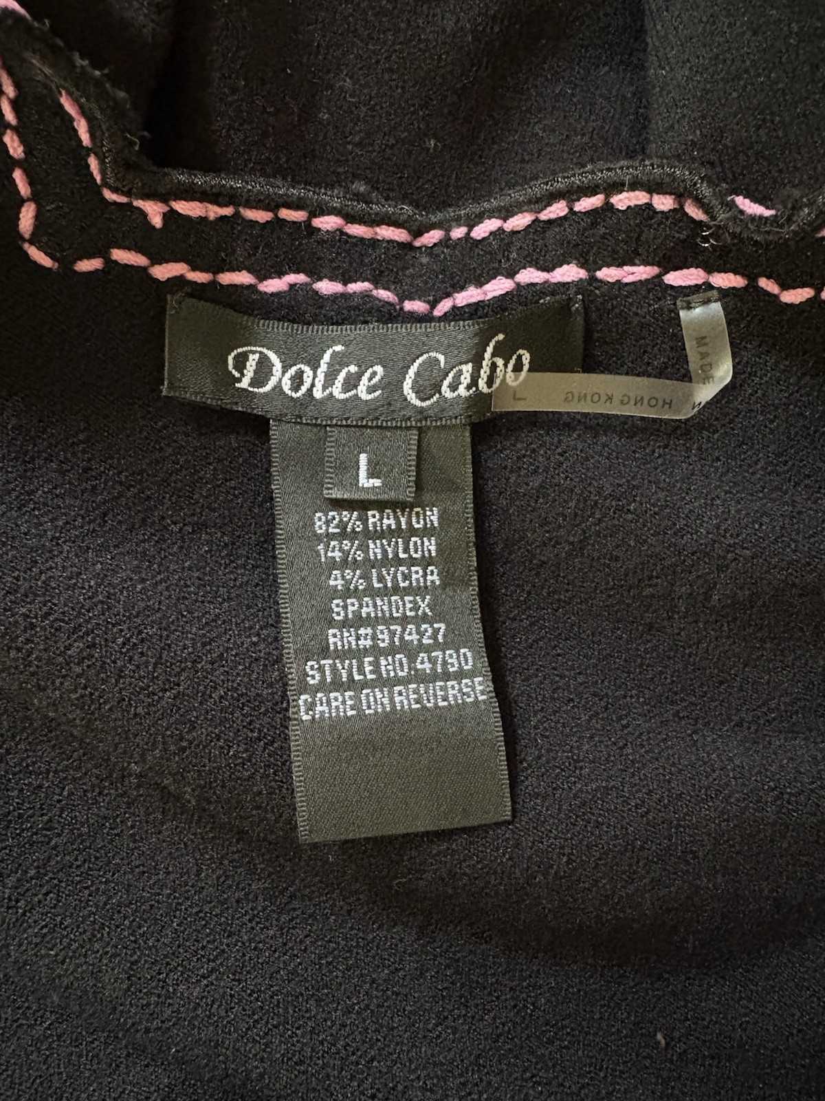 Dolce Cabo Y2K Sweater Black Embroidered Floral Cold Shoulder Women’s Large
