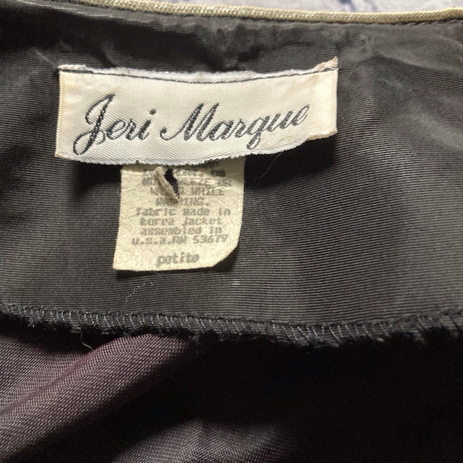 Vintage Women’s Jeri Marque Bolero Jacket Petite 1980’s Encrusted Black Cherry