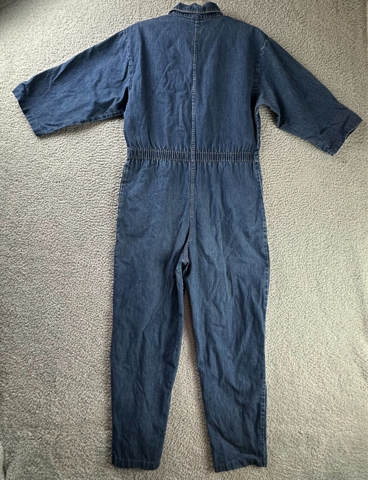 Vtg Jumpsuit Womens Medium 80s IDEAS Romper Coveralls Denim Snap Jumper