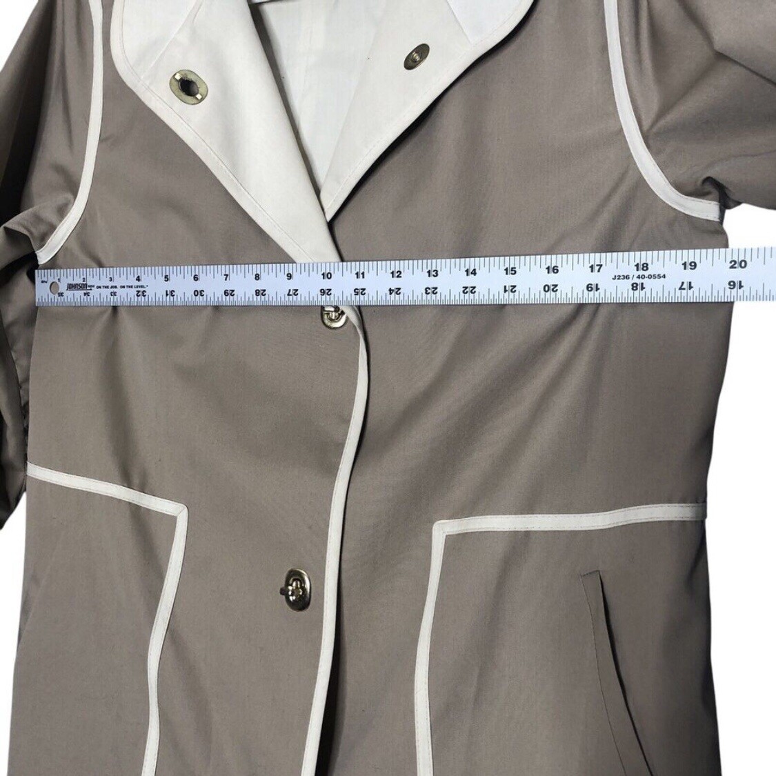 Vtg Bonnie Cashin Raincoat Size Small Beige Turnlock Weather Wear Russel Taylor