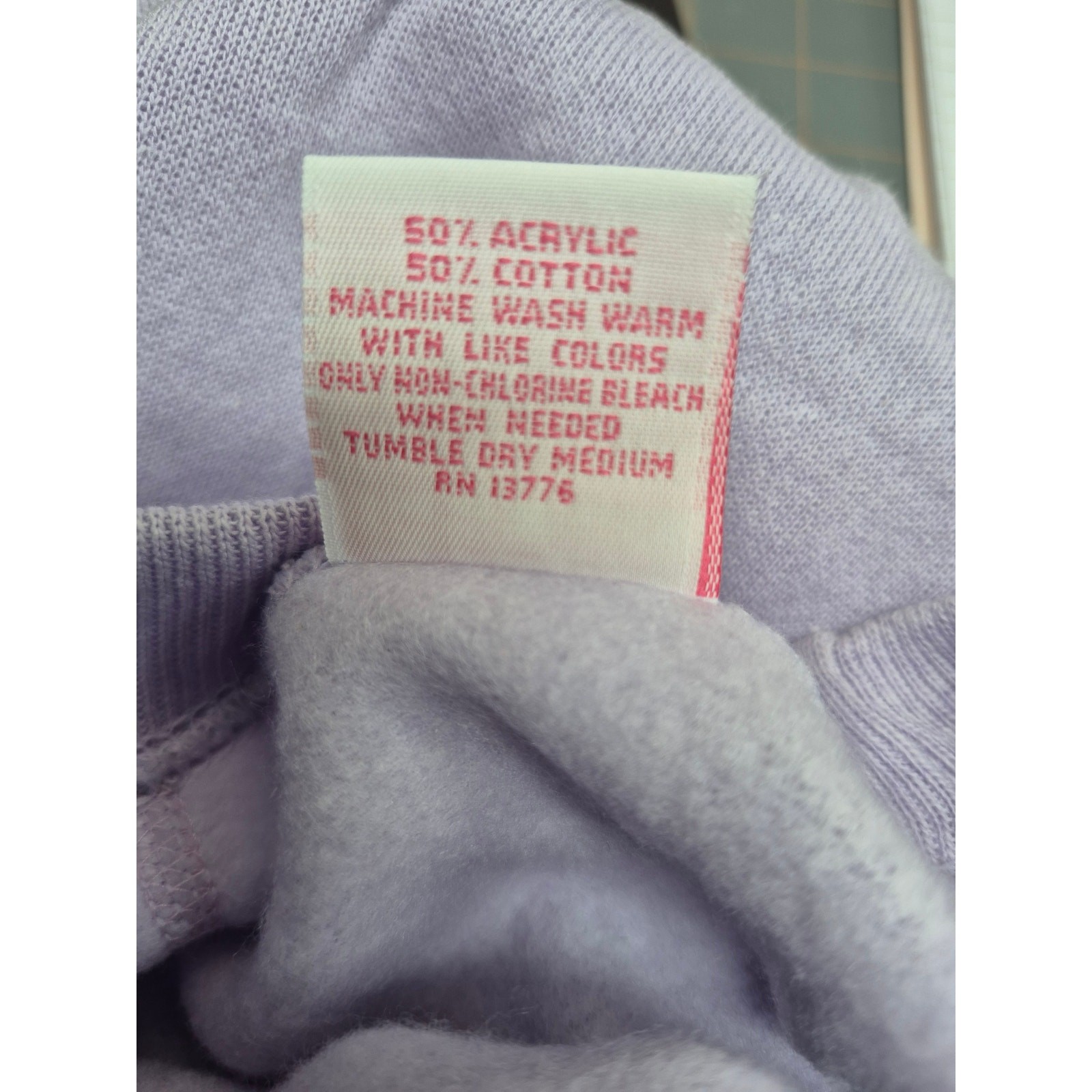 VTG 80s Lilac Raglan Sweatshirt USA-Made Hanes Her Way Cozy Softcore Youth XL