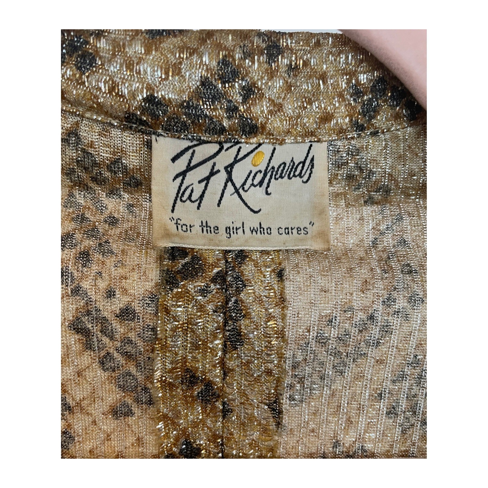 Vintage Maxi Dress Snakeskin Print Metallic Gold Lurex Pat Richards Small