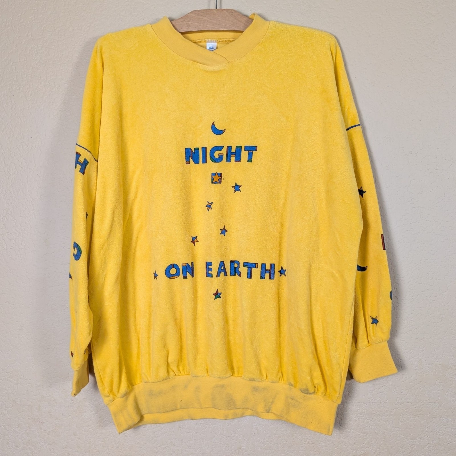 VTG 70s Rare Linda Clifford Sweatshirt Terry Cloth Night on Earth sz XL unique