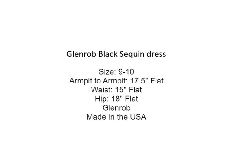 GlenRob Vintage 80s Black Sequin Fringe Sexy Prom Party Dress size 9-10