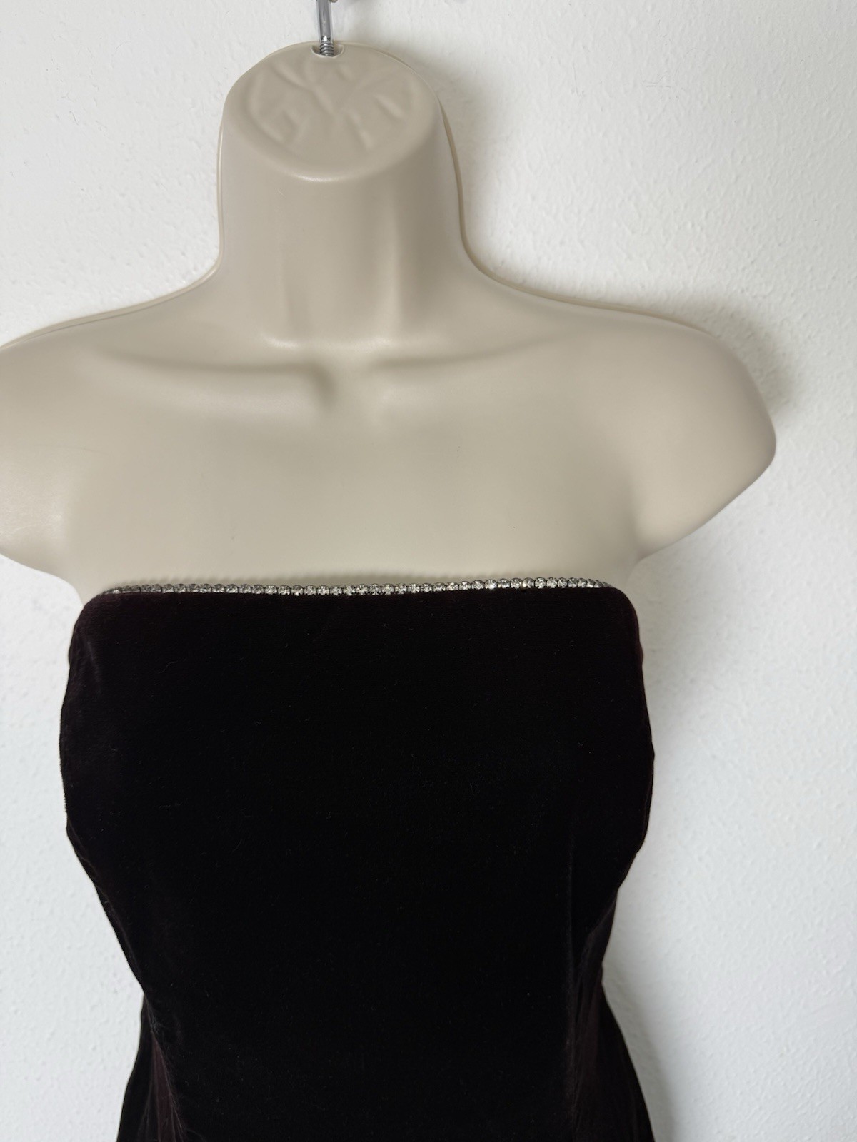 L.A. Glo Vintage 90s Velvet Ruffled Layered Hem Cocktail Dress Size 11/12 Party