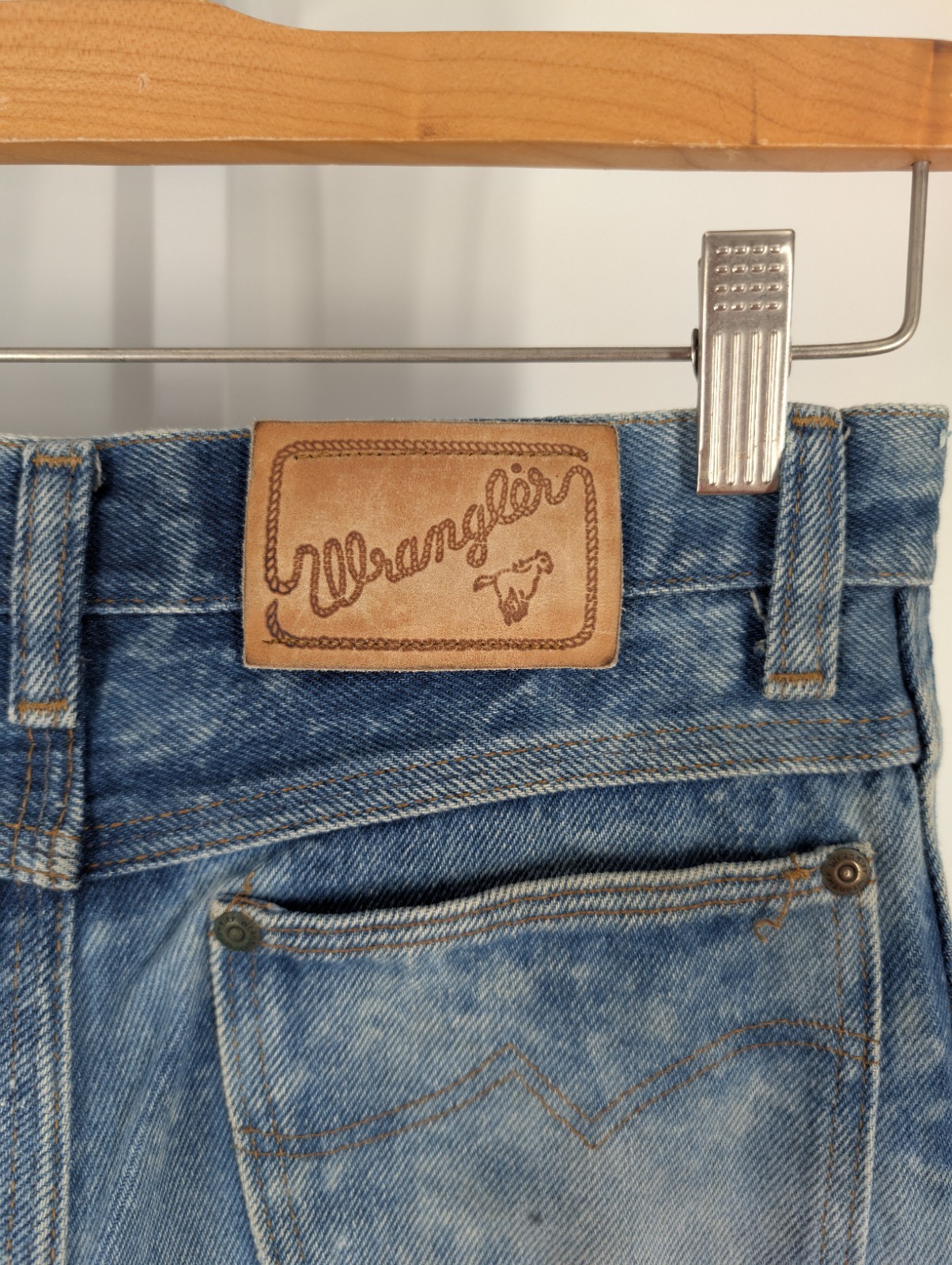 Wrangler Vintage 60s Cloudburst Fade Indigo Triple Stitch Talon Zip 26 x 26 USA
