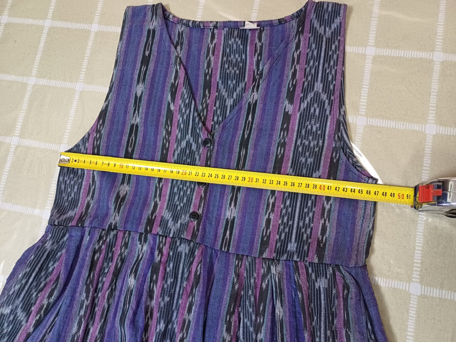 Vintage Guatemalan Mayan Aztec Women Cotton Boho Hippy Mexican Mini Dress Sz M