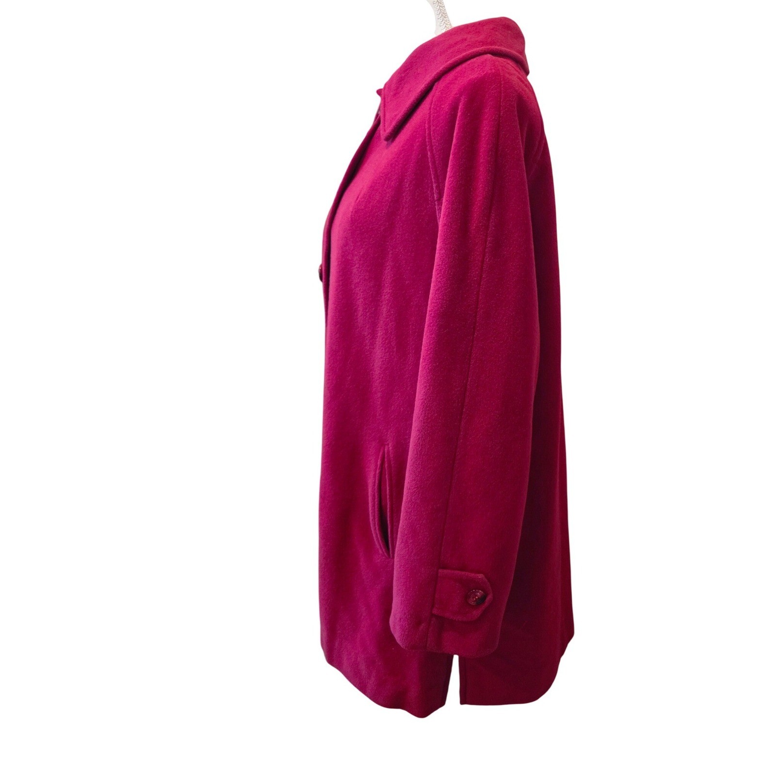 Vintage 1960s Wellington Fashions Kashmiracle Pink Red Button Front Coat ILGWU