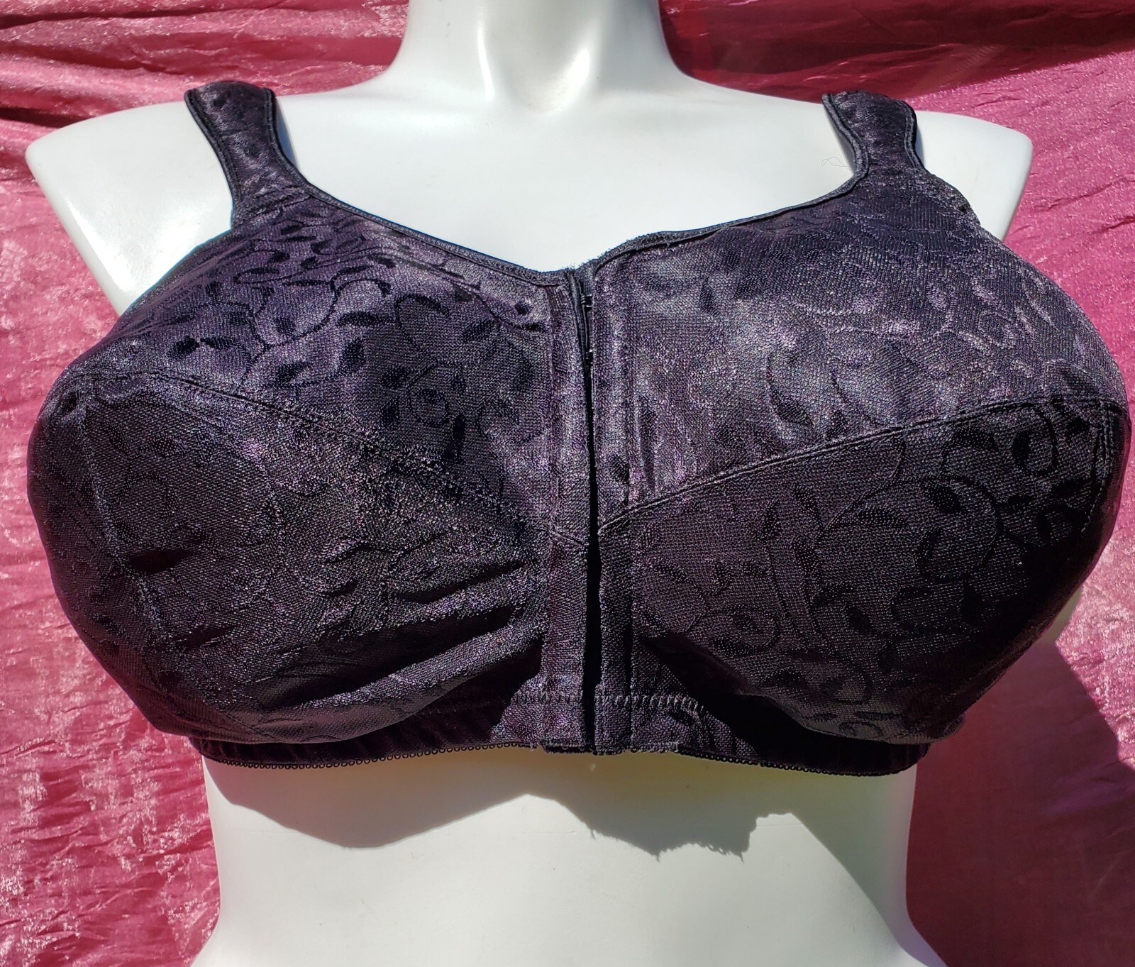 JMS Black Silky Front Close Bra Size D50 Sexy Sissy Pin-up Crossdress Y2K