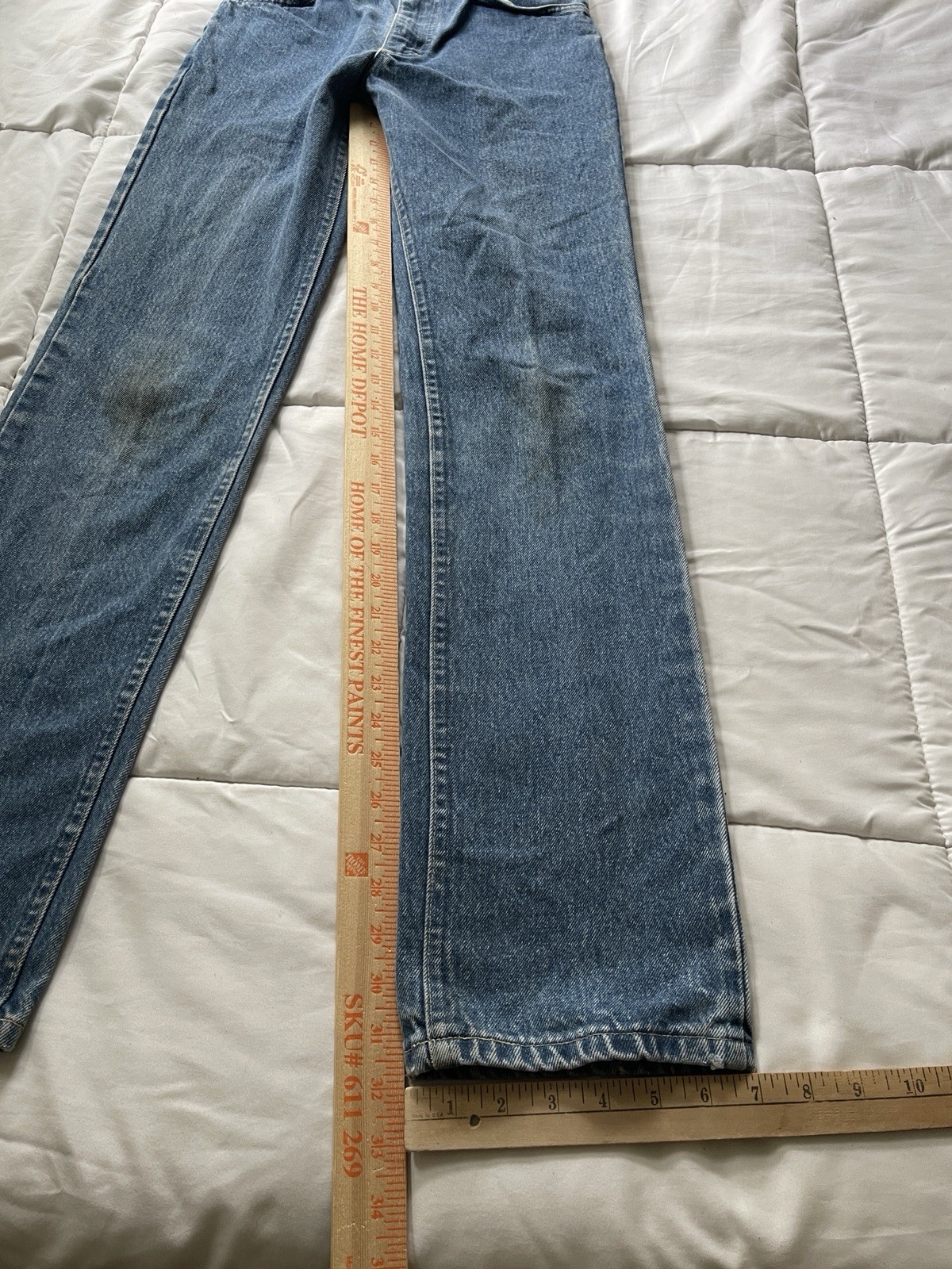 Vintage 70s Lee Riders Jeans 26×32 USA Made Blue Straight Leg Union Western Fade