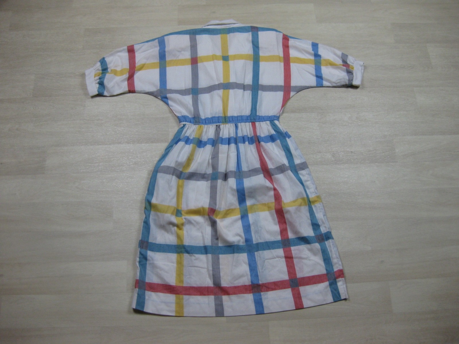 Vintage 80s does 50s J. Ellis Midi Day Dress (M) Plaid Housewife Collar