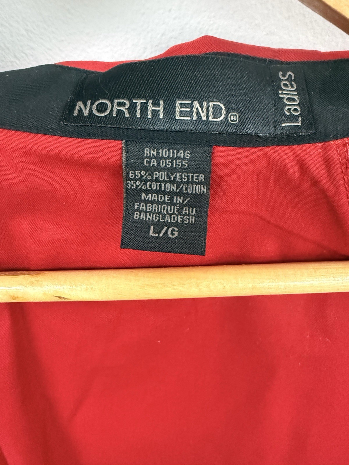 Vintage Style Bowling Shirt Red Black OES Eastern Star Patch North End L