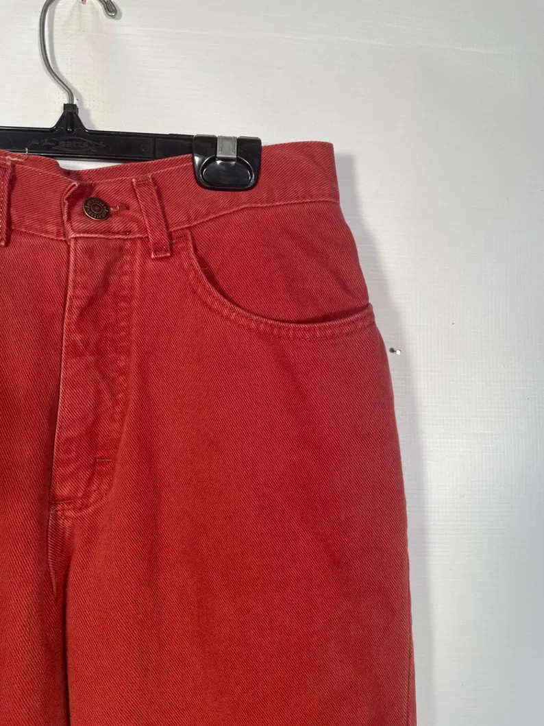 Vintage 90’s Lee Terracotta High Waist Cotton Mom Jeans Made In USA Size 28×28