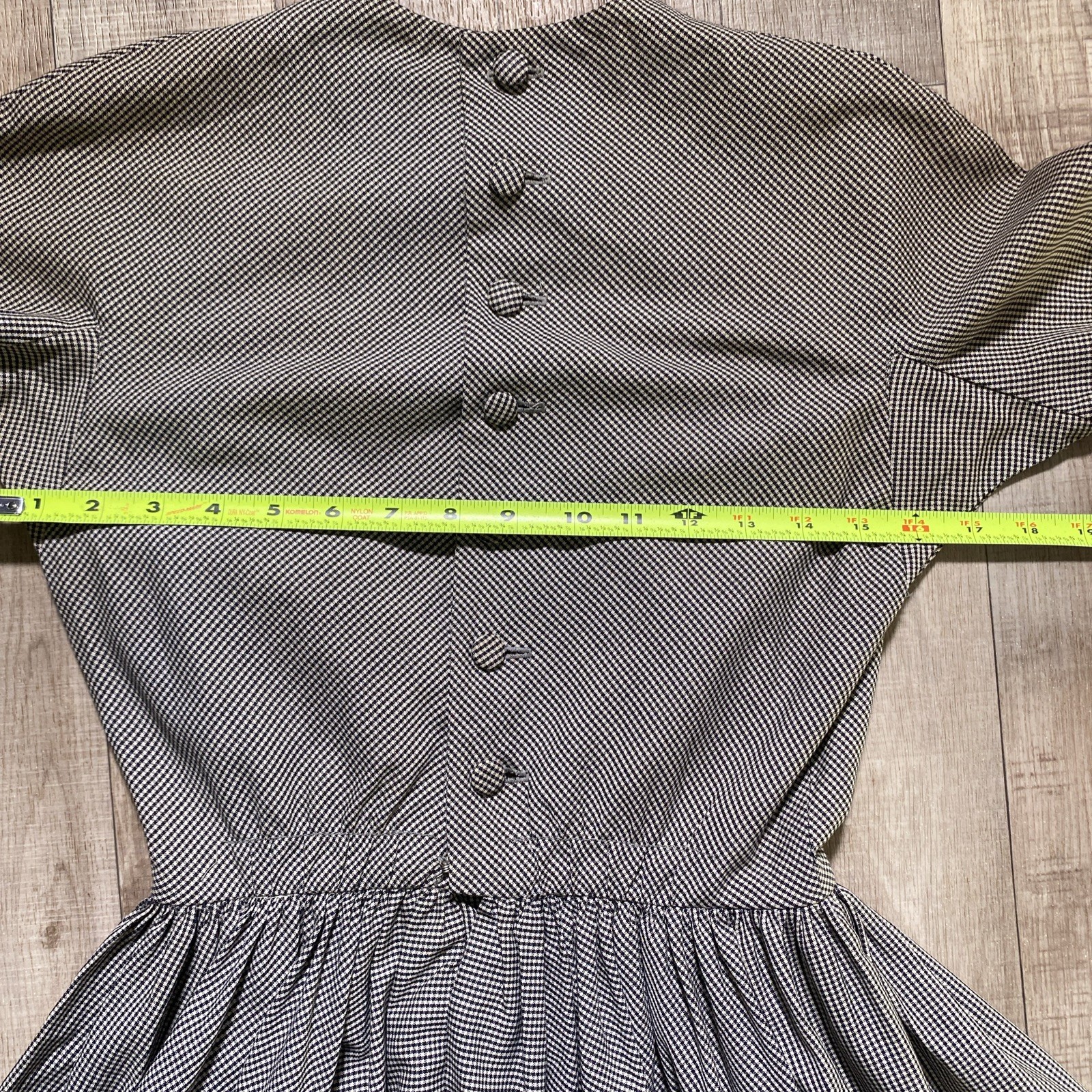 60s Neiman Marcus Dress Women’s M Flare Housewife Gingham Button Fallout Style