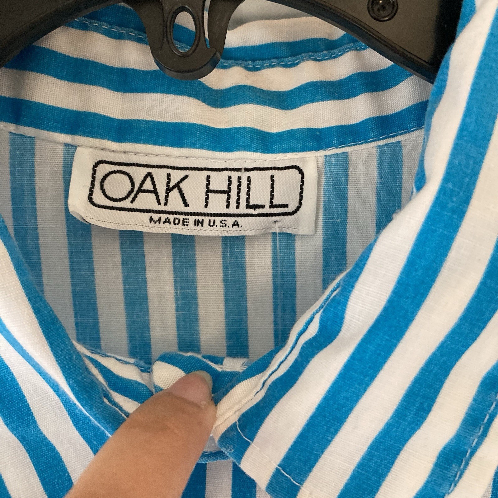 VTG Oak Hill Striped Oxford Button Up Shirt Womens LRG Quiet Luxury Office Core
