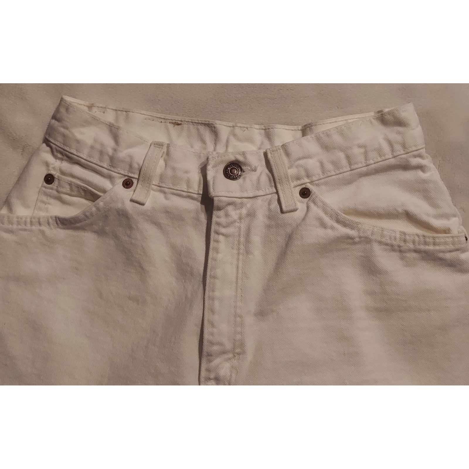 Levis Womens 90s Vintage 912 White Denim High Rise Jeans Made in USA Size 26/30