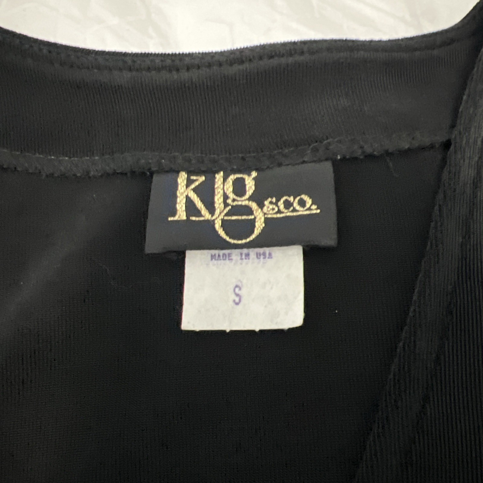 KLG & Co. Women’s Vintage Black Acetate Lycra Slinky Long Button Vest New Small