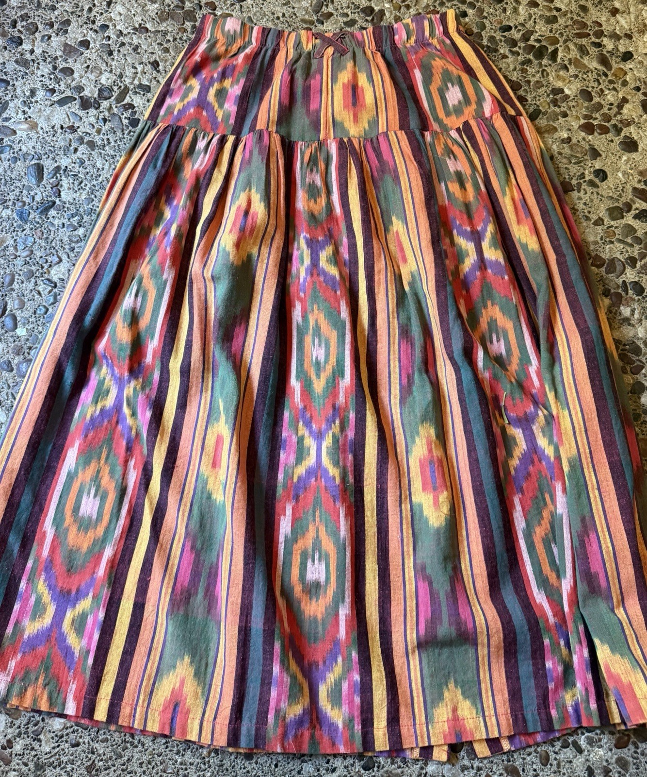 Vintage Ascente Sport Medium Aztec Indian Southwest Midi Boho Skirt USA Made