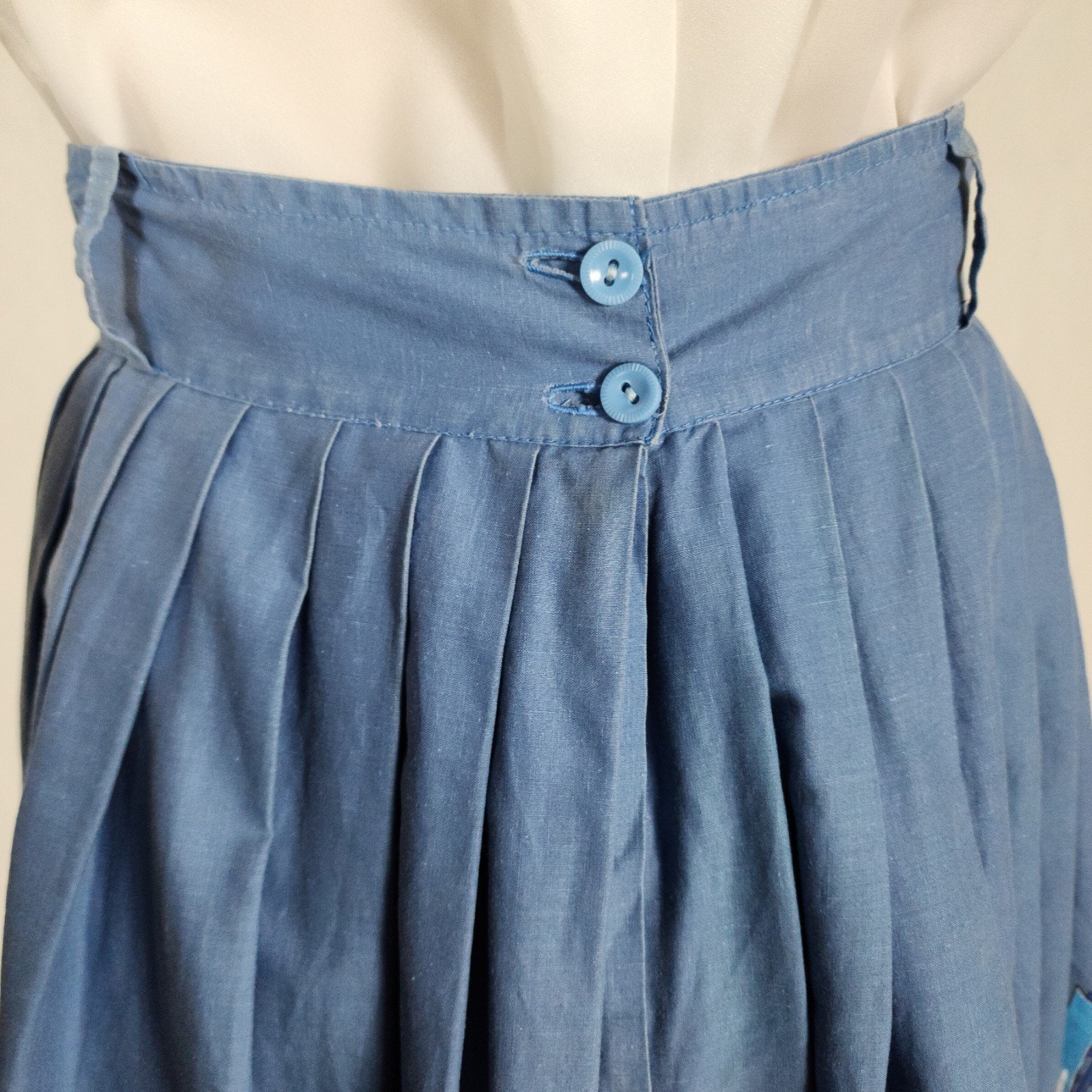Vtg 1950s Holland windmill bicycle couple novelty print cotton skirt S