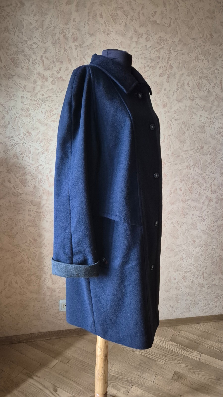Loden vintage blue-green wool alpaca coat