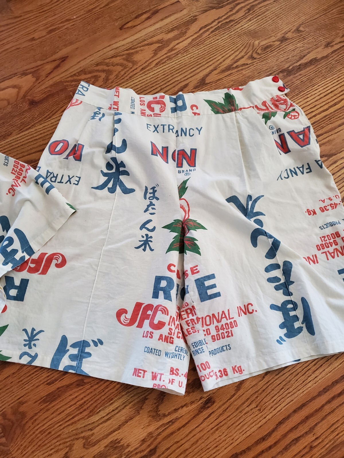NOTAN CALROSE RICE Vtg 60s Mod Print PLUS Top/Skirt/Short 3 pcs-Bust 50/Waist 36