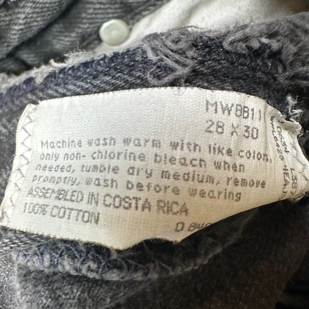 Vintage Bugle Boy Grey Denim 100% Cotton Tapered Leg High Rise Jeans 28 X 30