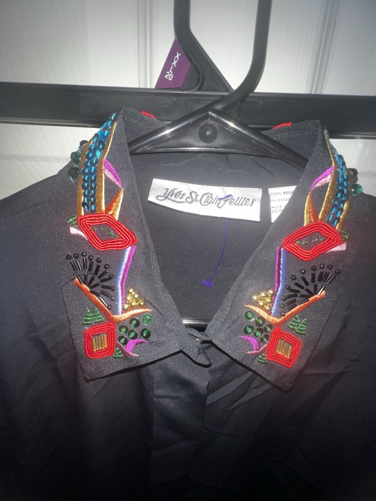 Yves St. Clair Vintage 1980s Beaded Blouse Size 12
