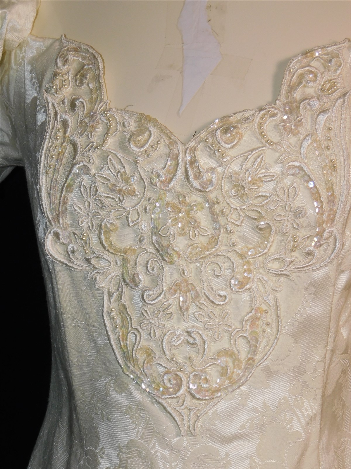 NWT 1980s Vintage JESSICA McClintock Ivory Beaded Baroque Wedding Dress Sz 10