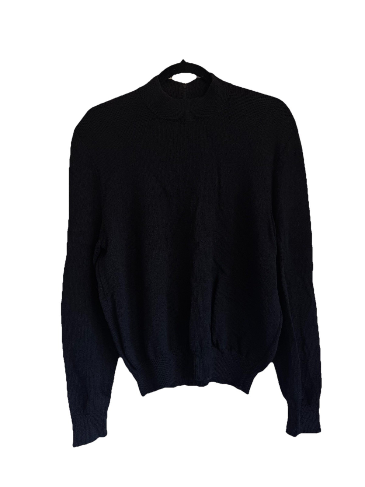 St. John Evening Knit Sweater by Marie Gray, Size 8, 3/4 Zip On Back, Black