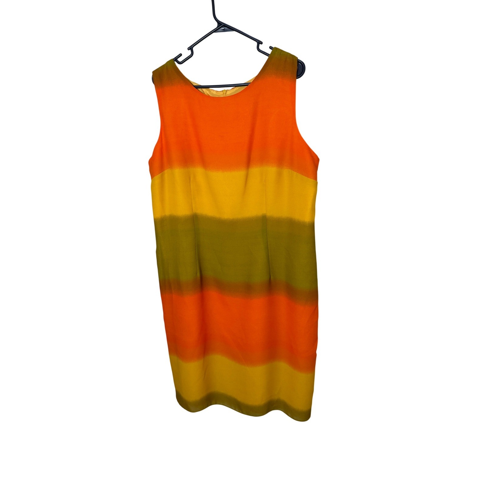 Positive Influence Vintage Ombre Stripe Dress and Cardigan Set Orange Yellow 18
